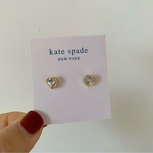 Kate Spade Gold Diamond Sparkle Heart Earring Studs